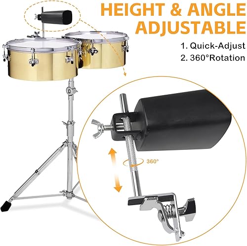 Miniatura 4 de Cowbell - Abrazadera de percusión para cencerros, kit de tambor de jazz montado en aro