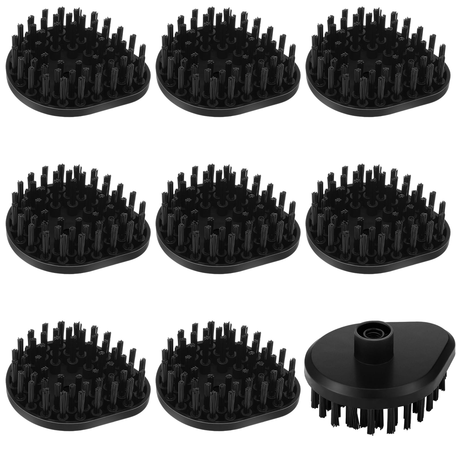 Honeydak 8 Pack Steam Cleaner Brush Heads Steam Cleaner Attachments Nylon Mop Replacement Accessories Set for Hard Surface, Black