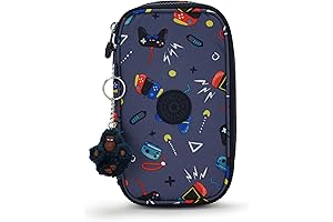 Kipling Gitroy Pencil Case (Medium), 50 PENS, Grey