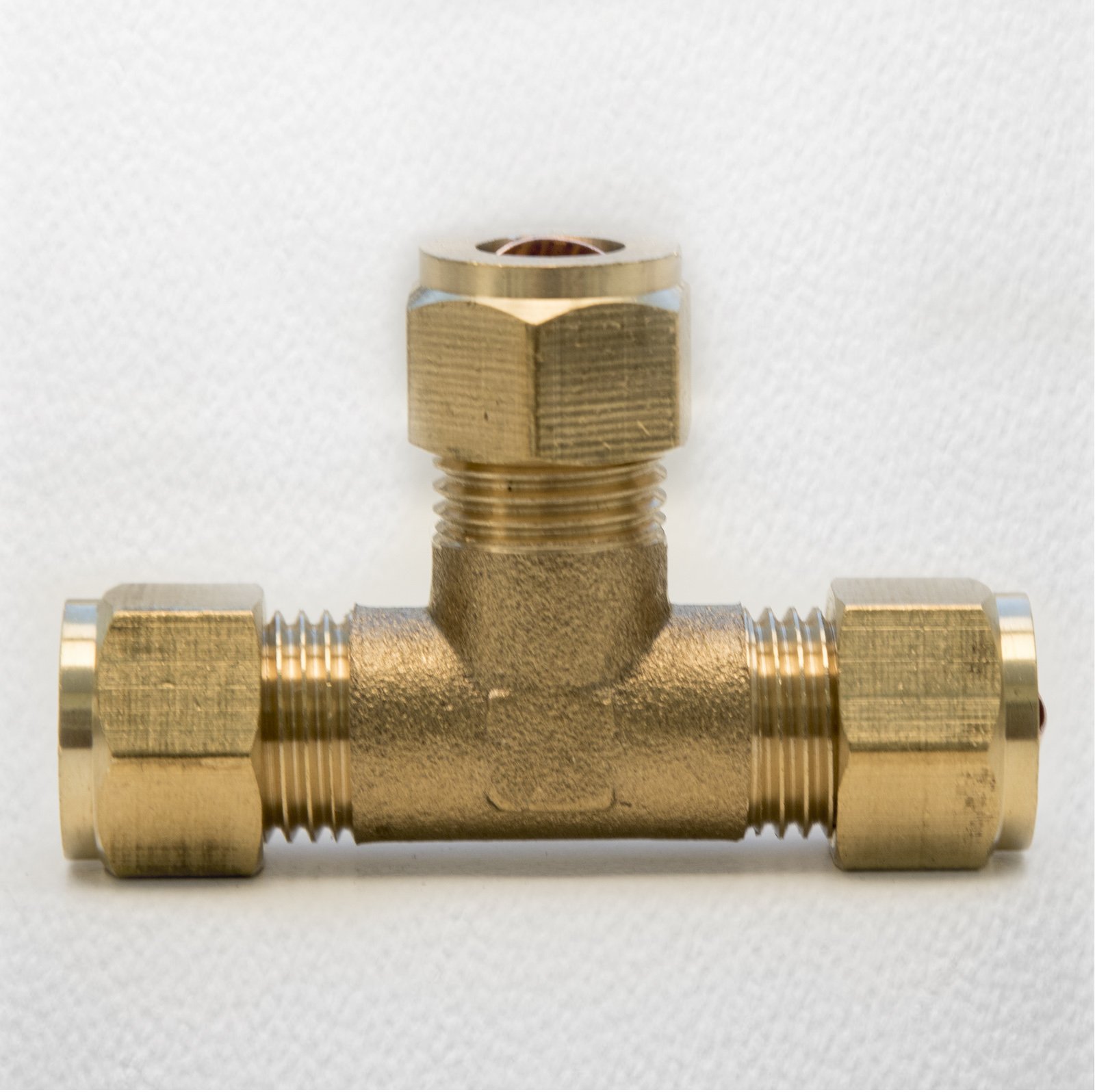 Gold 8Mm Equal Tee - Tube, Brass Compression Fitting