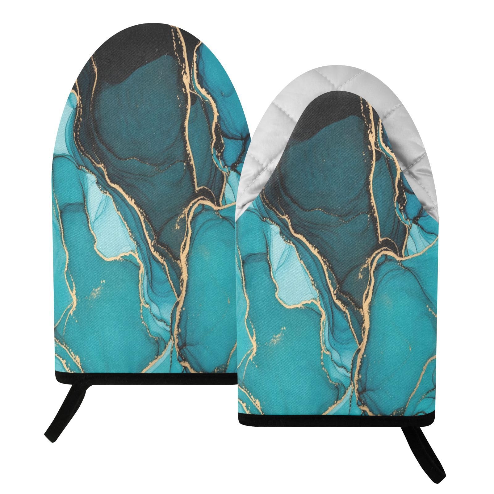 BURSTDDY Marble Oven Mitt,Heat Resistant Kitchen Mitts for Cooking