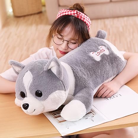 Amazon イヌ縫い包み 添い寝 ふわふわ クッション 抱き枕 キャラクター かわいい 犬抱きまくら お揃い かわいい 背当たれ ロングぬいぐるみ 60 とろけるような肌触り 人気 お誕生日プレゼント 引越し 癒し グレー 柔らかい ピンク 抱き枕 オンライン通販