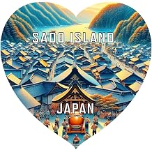 Sado Island Japan Travel Souvenir Destination Heart Shape Vinyl Decal Sticker 4-Inch
