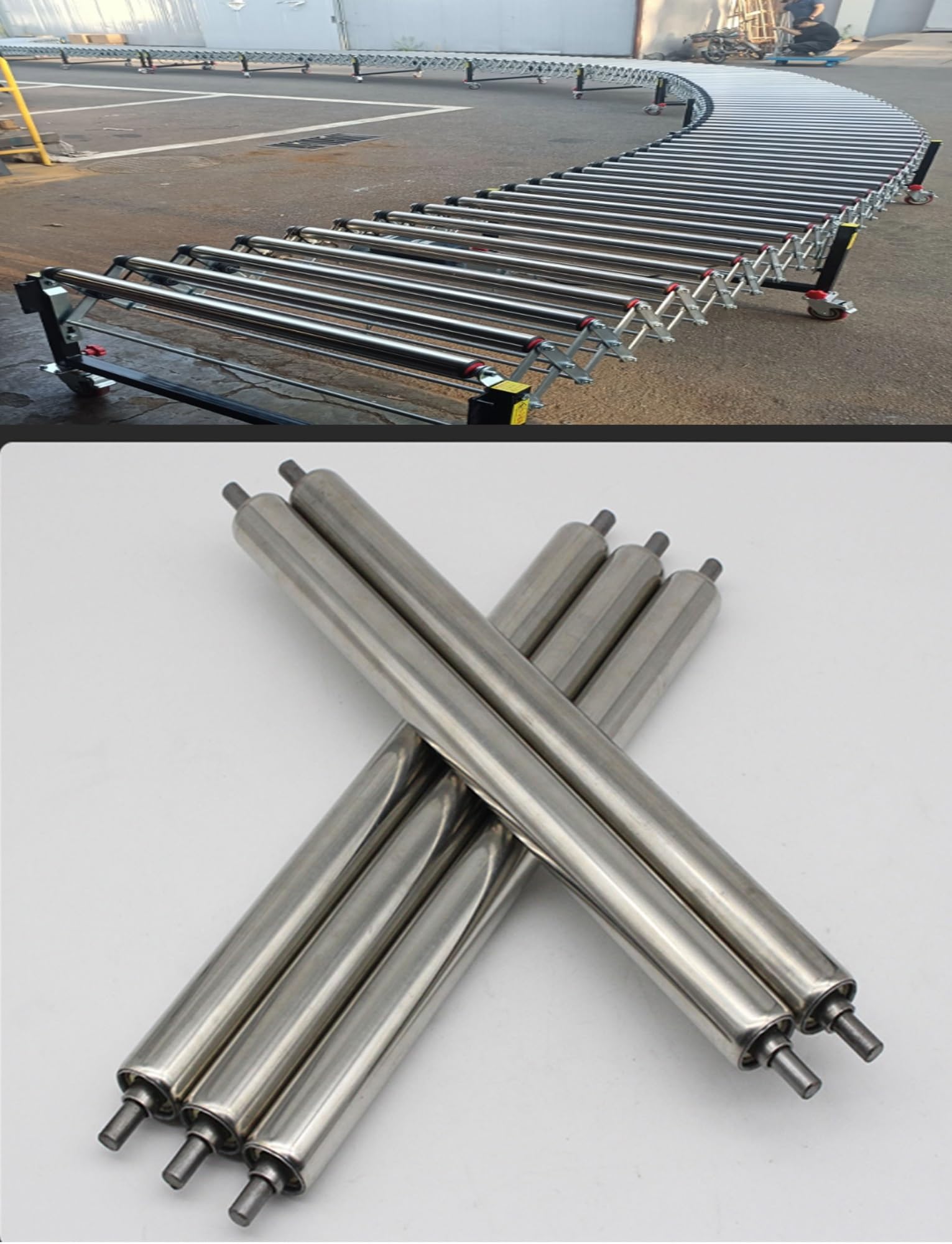 Metal Roller, 5 Pack Stainless Steel Non-Powered Conveyor Roller - Idler Roller Component for Conveyor Belt Lines for Infeed/outfeed Table/Factory/DIY(L 15cm/6in)