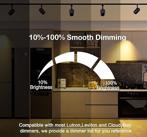 Miniatura 4 de CLOUDY BAY Cabezales de iluminación LED regulables de 20 W, 2700 K3000 K3500 K4000 K5000 K seleccionables, 1600 lúmenes, luz de pista de ángulo de