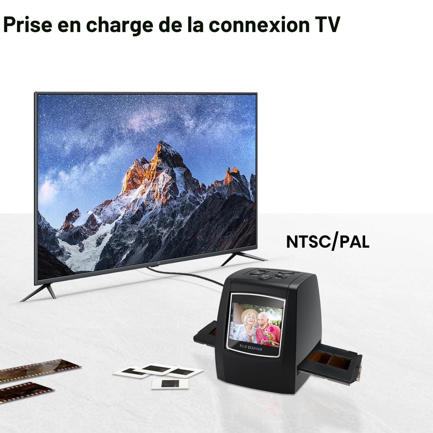Scanner de Diapositives et Négatifs 35 mm,5MP/10MP Film et Diapo Convertisseur avec 2,4''LCD - Pas d'ordinateur Requis