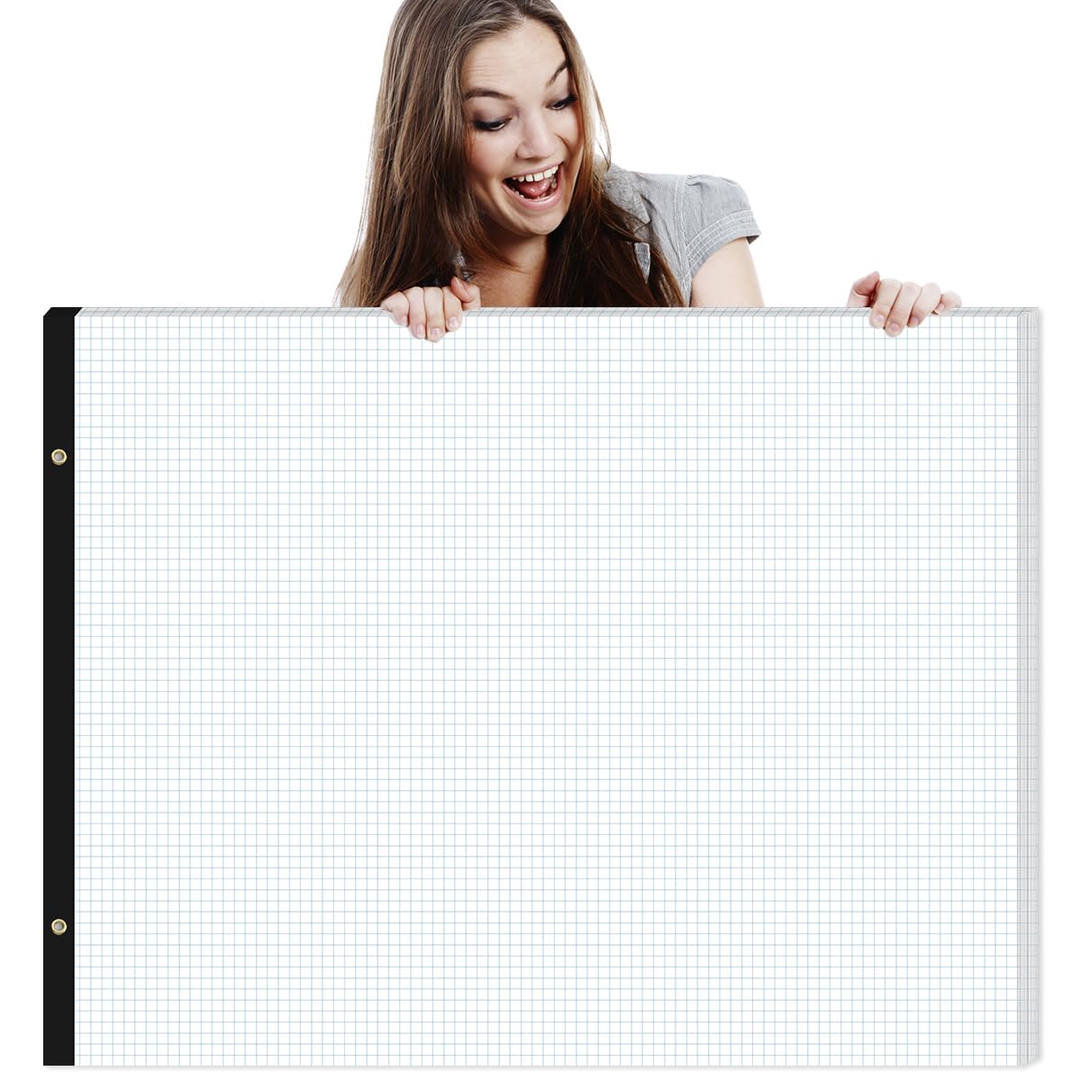 Großes Ingenieurpapier, 55,9 x 43,2 cm, 50 Blatt/100 Seiten, 10,2 x 10,2 cm Gitterblock,