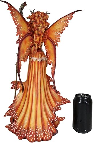 Miniatura 6 de Ebros Gift Amy Brown Fantasy Holiday Pumpkin Queen Autumn Fairy Holding Staff with Owl Statue 17.5" de alto Fantasy Fall Season Mythical Faery