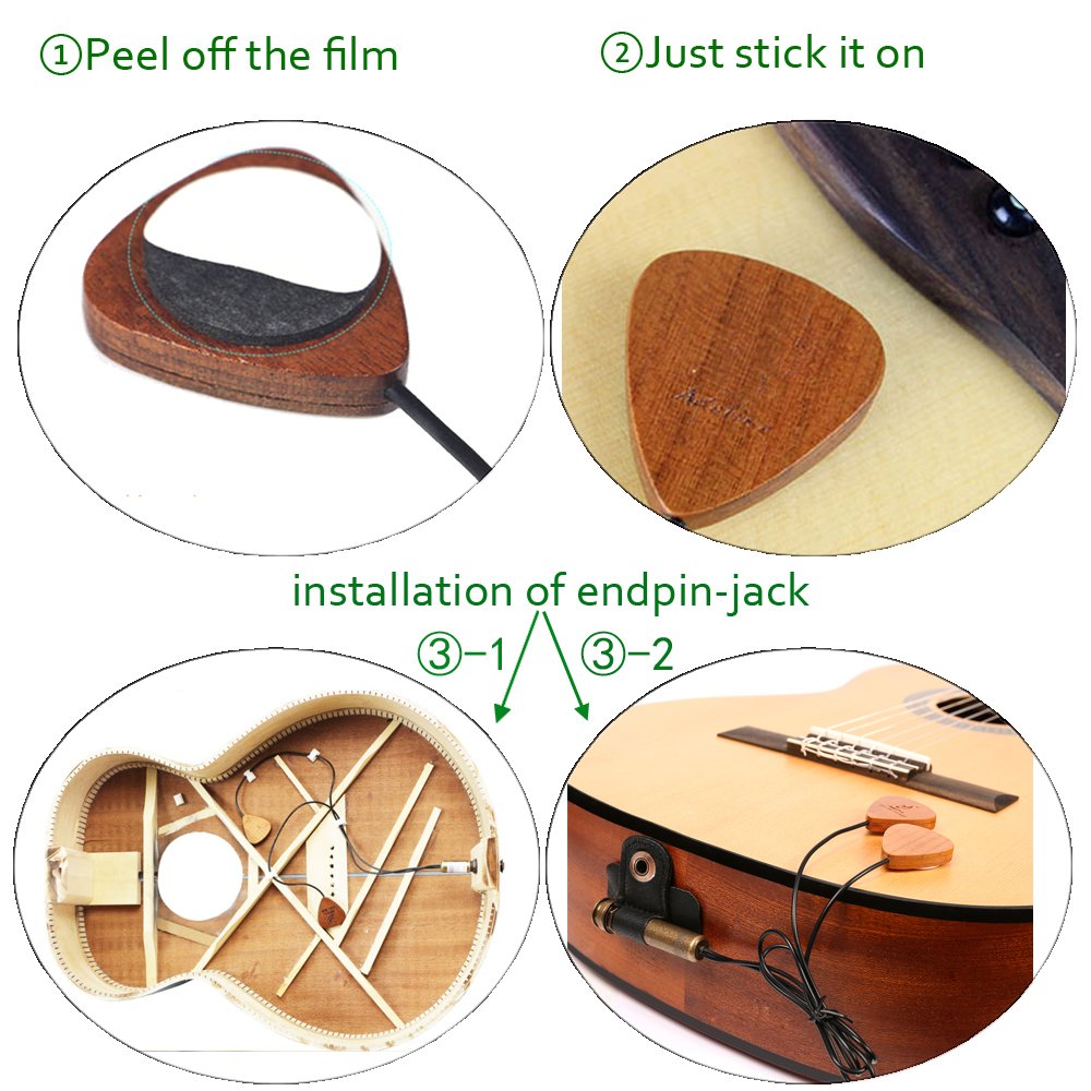 Luvay Piezo Acoustic Pickup, Contact Microphone Transducer for Acoustic