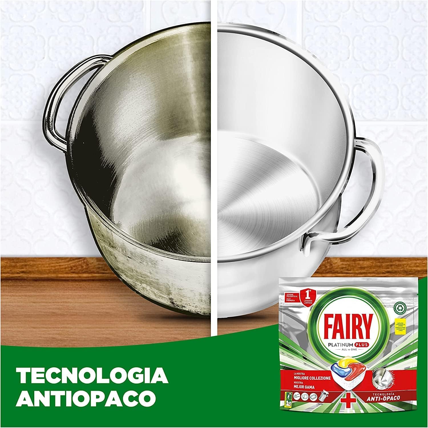 Pastiglie Lavastoviglie All in One al Limone – 38 Capsule – Azione Brillantante kit con Spugna Brandizzata SPESA & RISPARMIO Inclusa – Variazioni 2/4/6 Pezzi (6)