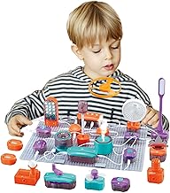 Electronic Building Kit from 3 | 150 Experiments & 53 Components STEM Physics Toy with Light Sensors, Microphone | Electrical Engineering Learning Set with Base Plates | Creative