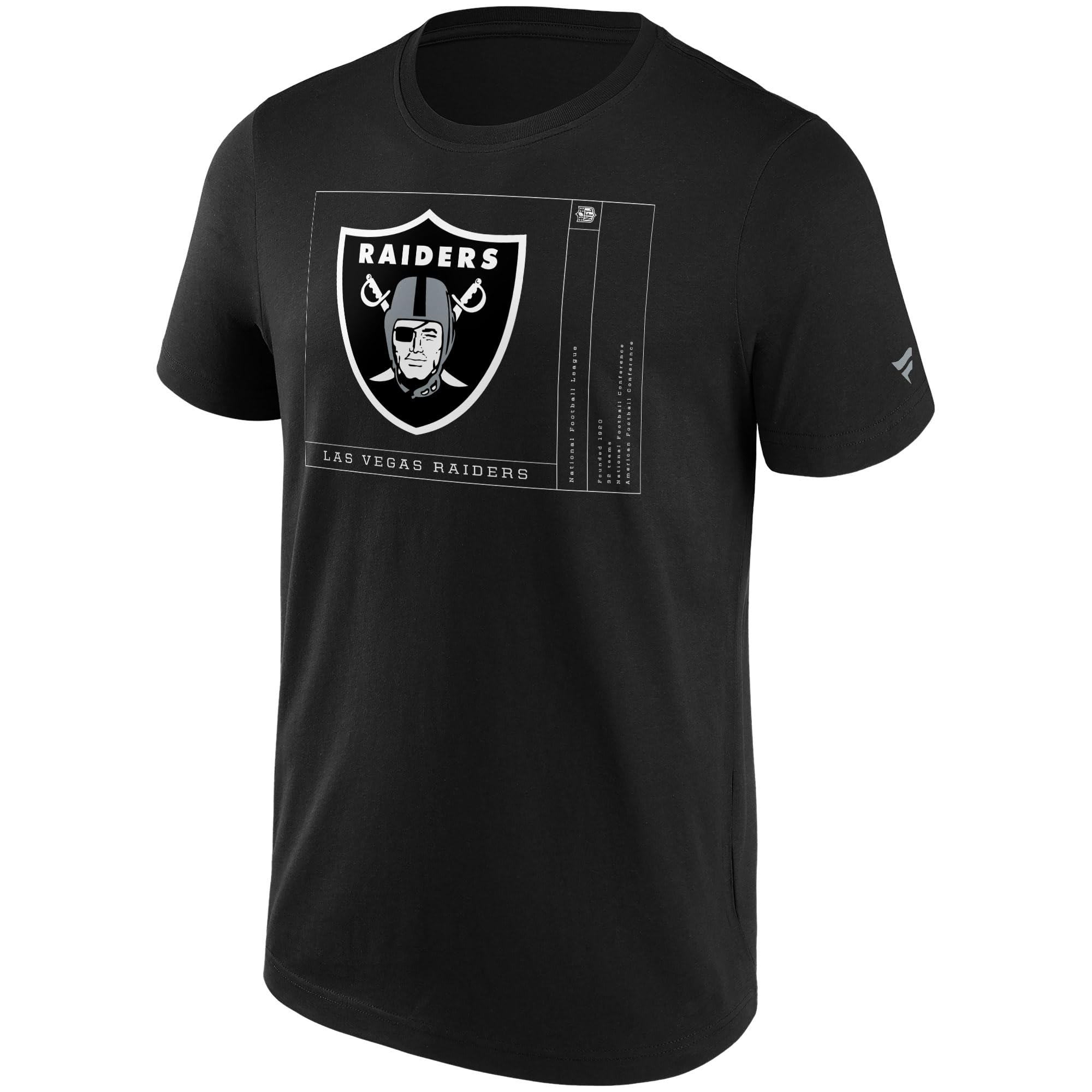 Fanatics Unisex Black Nfl Las Vegas Raiders T-Shirt Angle Facade Xxl