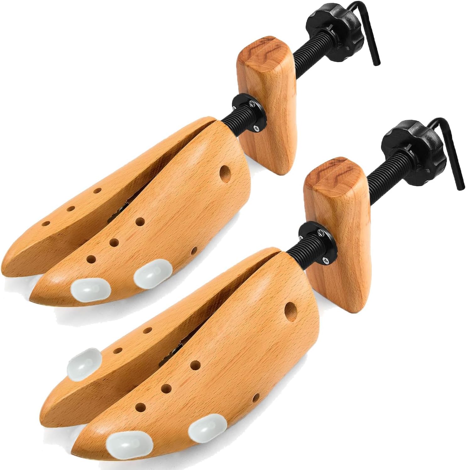 2PCS Professional Wood Shoe Stretcher Adjustable Width and Length Shoe Stretcher Widener Expander for Women and Men