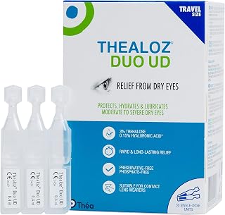 30 Thealoz Duo Unidose Eye Drops – Travel Size| Rapid & Long-Lasting Relief for Dry, Tired & Sore Eyes | Gentle, Preservative-Free Formula | Suitable for Contact Lens Wearers | 30 x 0.4ml Single Dose Units