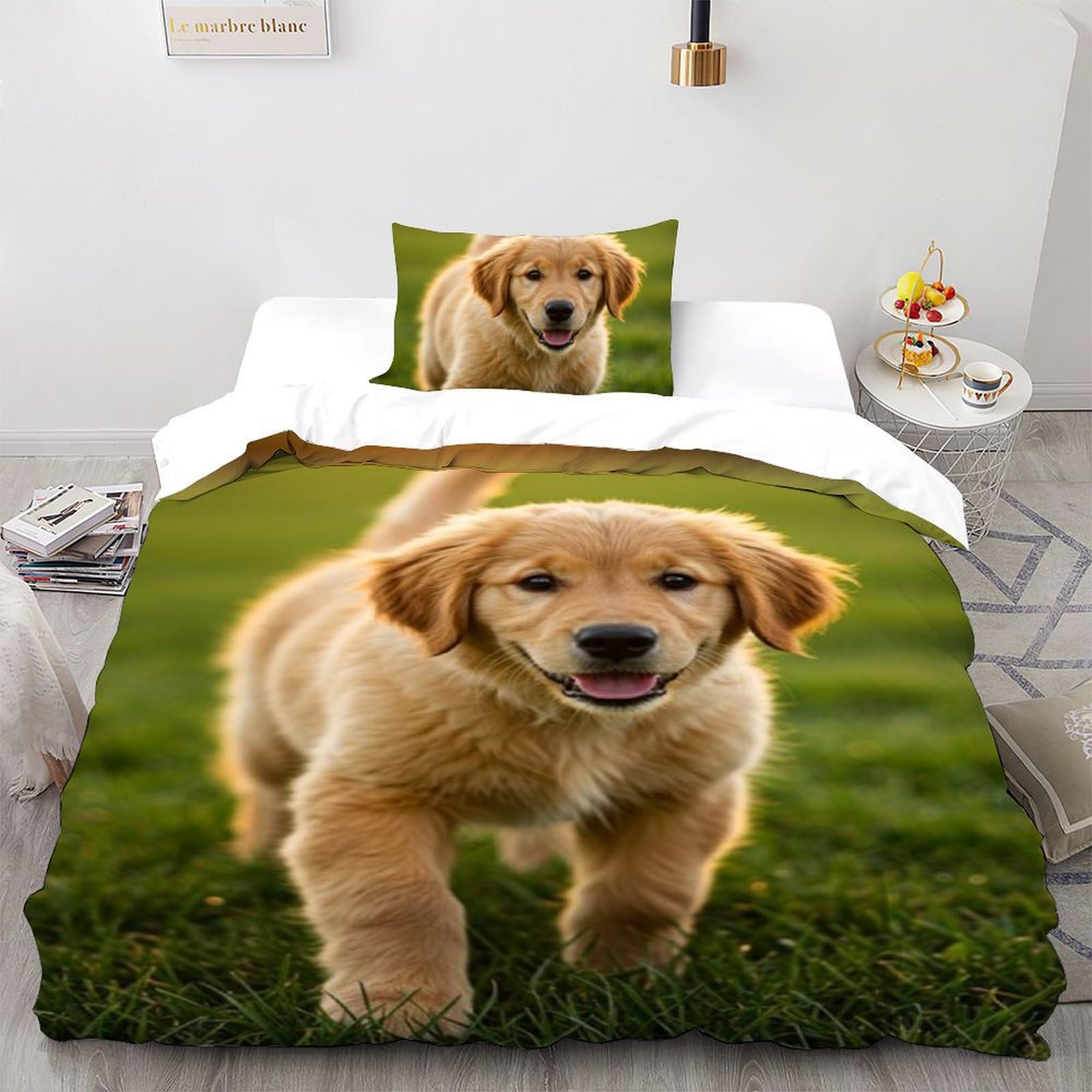 Housse de couette chiots microfibre de qualité supérieure avec fermeture éclair invisible