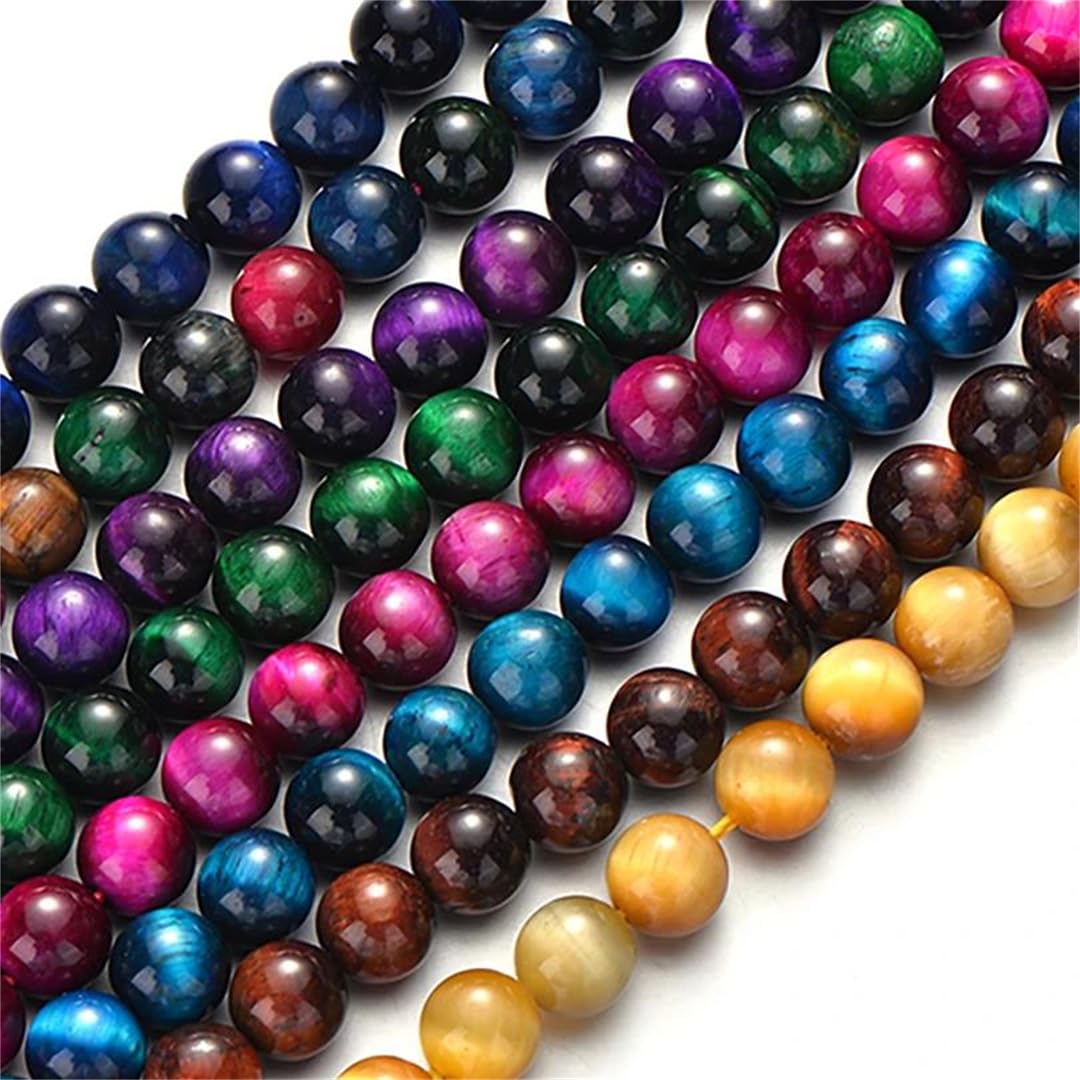 4, 6, 8, 10 mm, cuentas espaciadoras redondas de piedra natural de ojo de tigre para joyas, collares, pulseras, bricolaje
