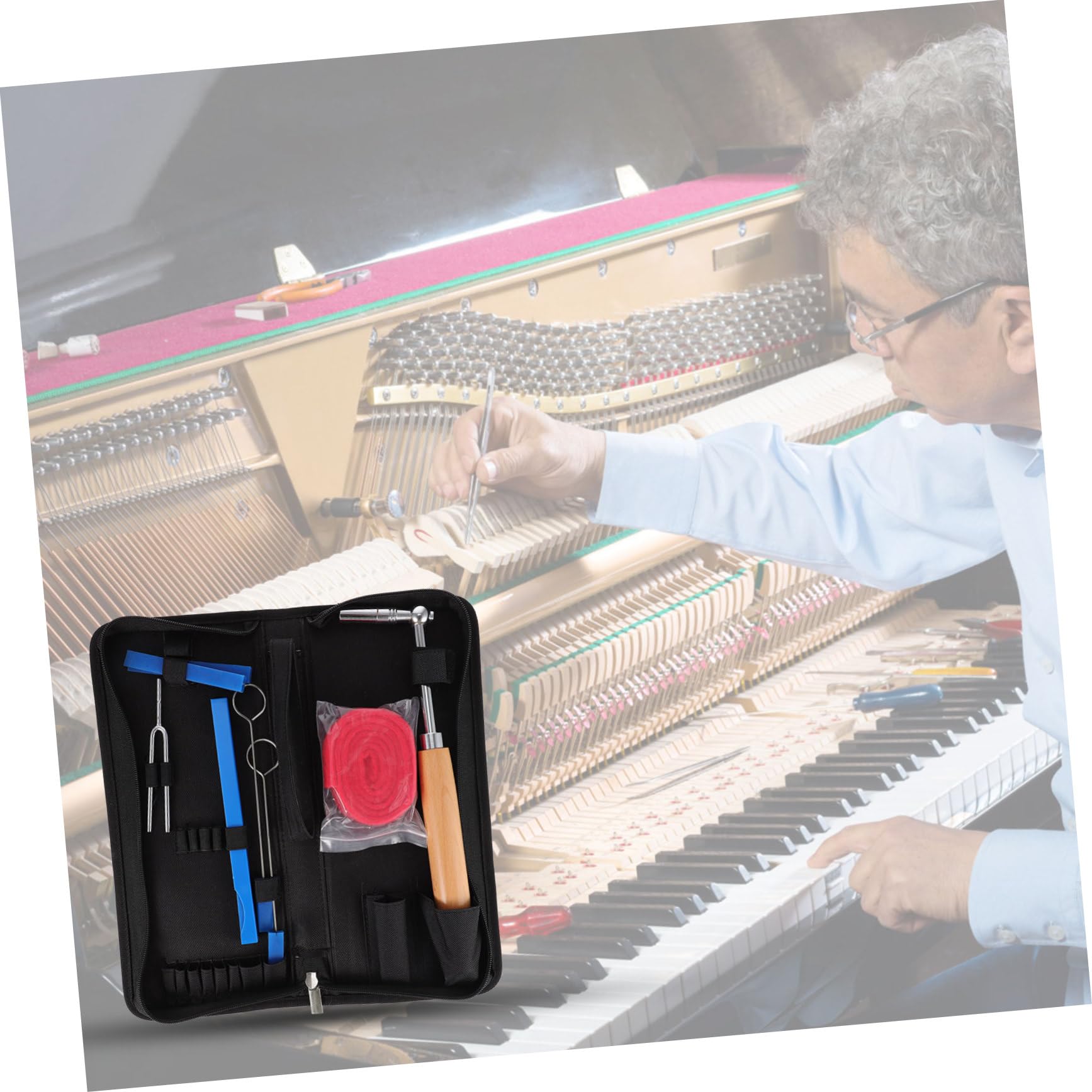 1set Accordatura Per Pianoforte Kit Mute Chiave Accordatura Utensili Ergonomici e Resistenti Per Pianisti Principianti e Professionisti