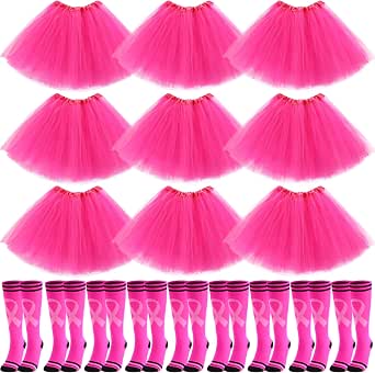Amazon.com: Shyyween 9 Sets Breast Cancer Awareness Costume for Women ...