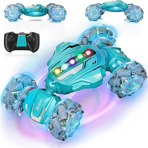 Coche de juguete a control remoto para niños, auto de acrobacias RC con detección de gestos, autos RC para niños de 8 a 12 años, autos giratorios