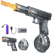 Electric Water Gun for Adults & Kids Automatic with LED & Click Sound Large Capacity Self-priming Leak-proof Semi-Transparent Ultra Long Standby - for Pool Beach & Party