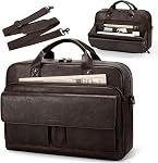Laptop Bag for Men 15.6 Inch Leather Briefcase Mens Messenger Bag Waterproof Computer Satchel for Work Business Travel