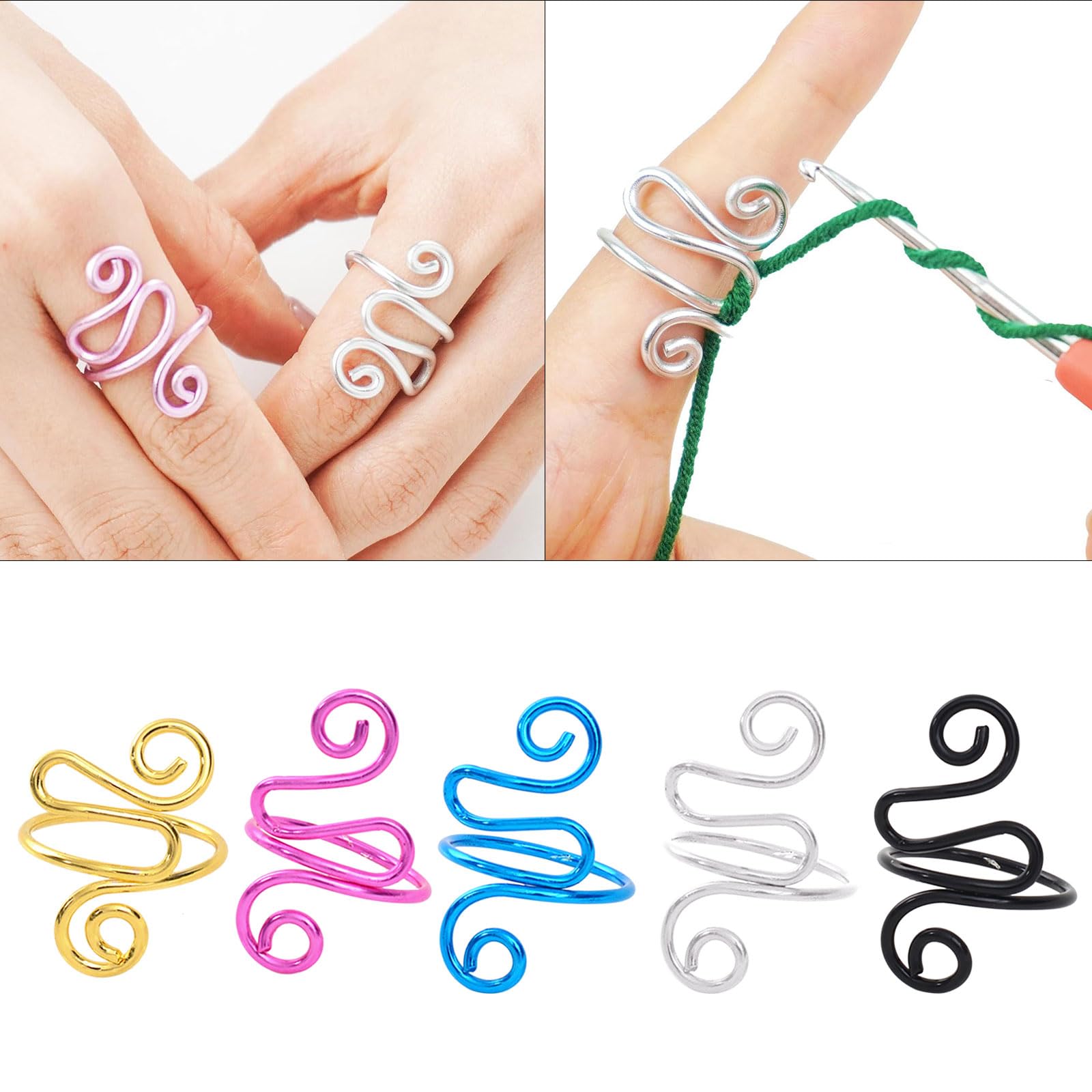 Kit 9 Pièces Boucles De Tricot Réglables - Guides De Fil Acier Inox + Dé à Coudre - Protection Doigts