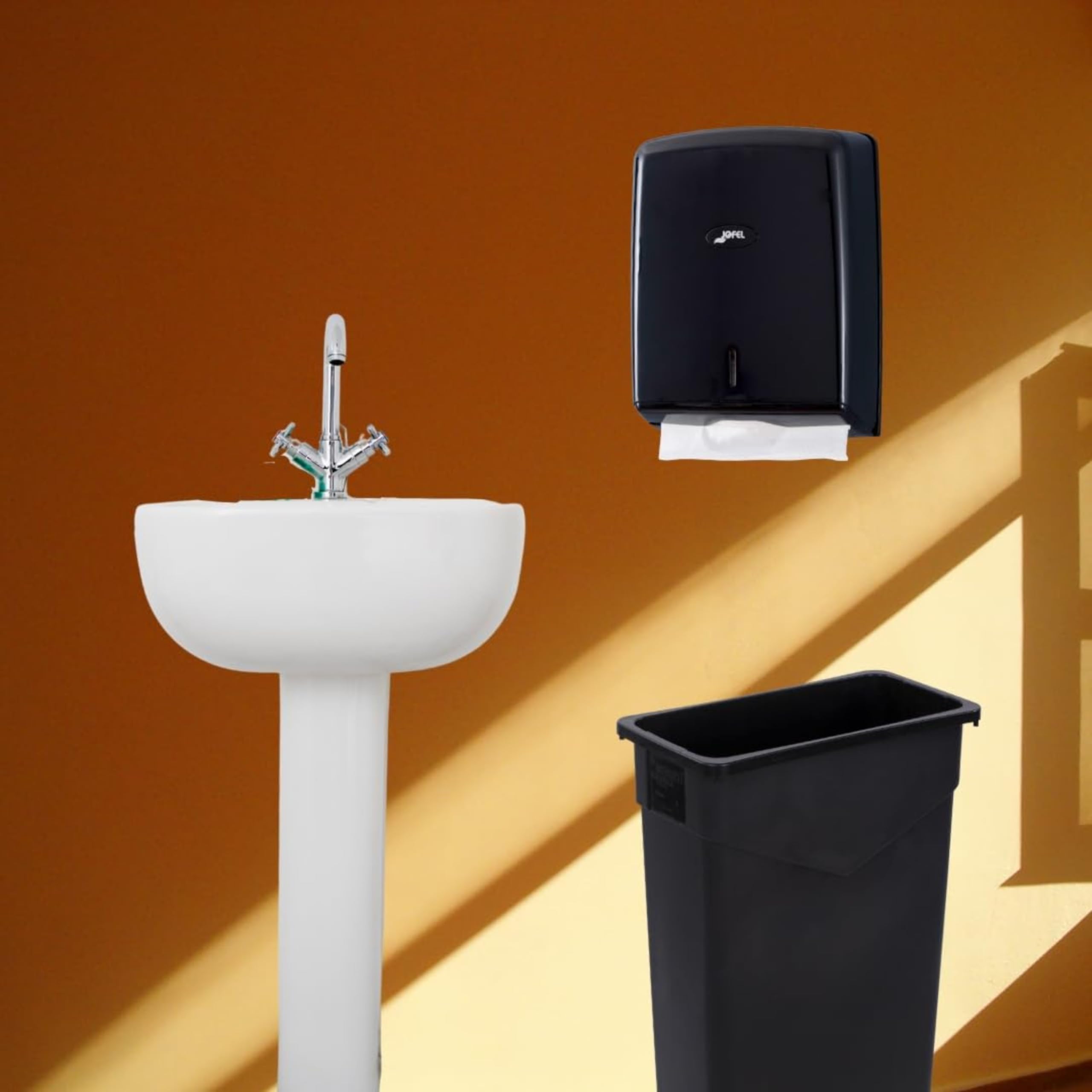 Jofel Valor - Dispensador de Toallas de Papel Plegable en Forma de Z, Color Negro