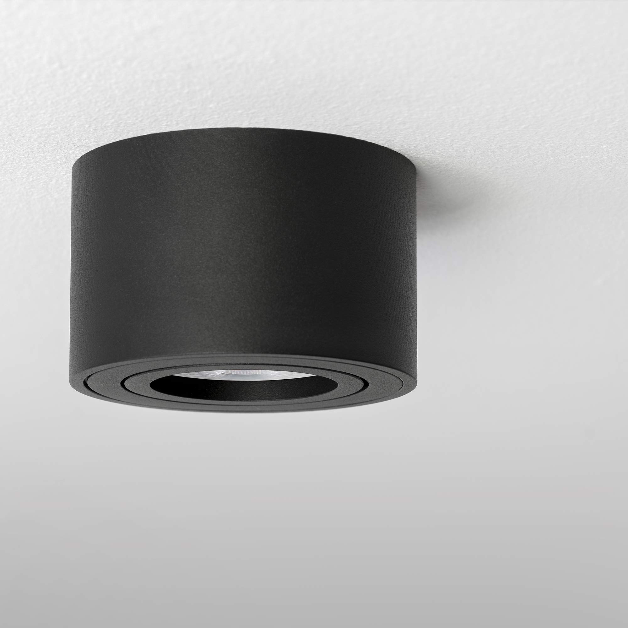 linovum 6 faretti LED da soffitto SMOL in nero, piatti e orientabili, con modulo LED da 5 W, bianco neutro, 230 V