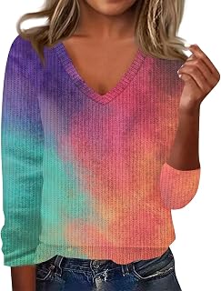 Long Sleeve Shirts for Women Loose V Neck Fall Outfits 2025 Trendy Blouses Casual Tunic Tops Lightweight Sweaters