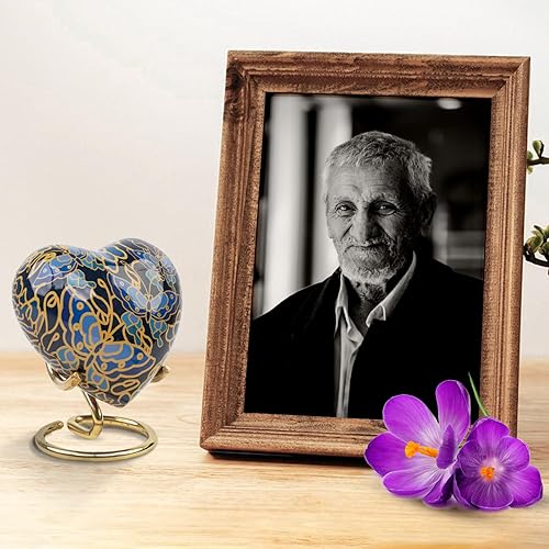 Miniatura 2 de Urna de cremación de mariposa pequeña de recuerdo para cenizas humanas con soporte, pequeños recuerdos de cremación para cenizas, urna de entierro