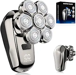 Barbeador de cabeça para homens carecas, barbeador elétrico removível Coklean de 1400 mAh, recarregável, com visor de LED e motor de 8500 RPM IPX6, à prova d'água, máquina de barbear elétrica, seco