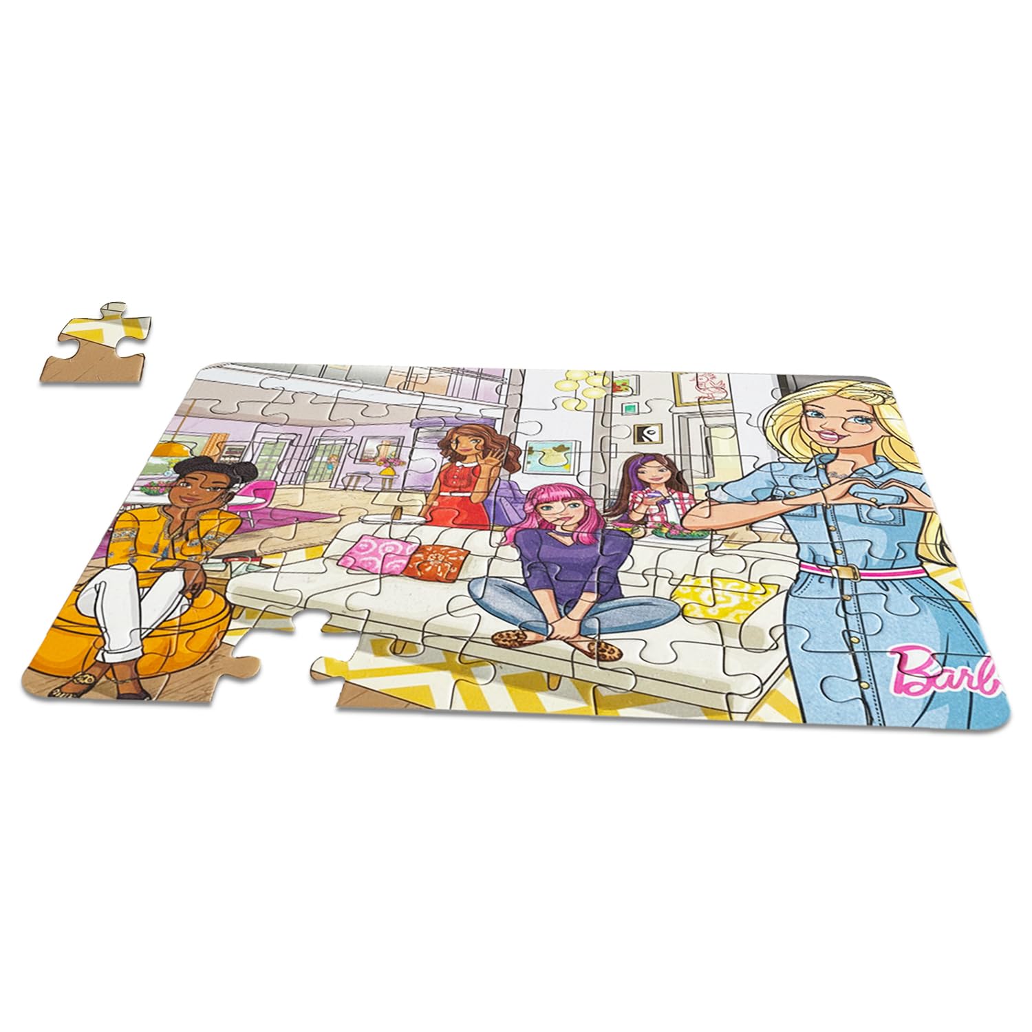 Barbie Bodenpuzzle für Mädchen – Bündel mit 36 Teilen Barbie und Freunden, Bodenpuzzle plus Aufklebern, mehr | Barbie Spielzeug und Spiele für Kleinkinder, Kinder
