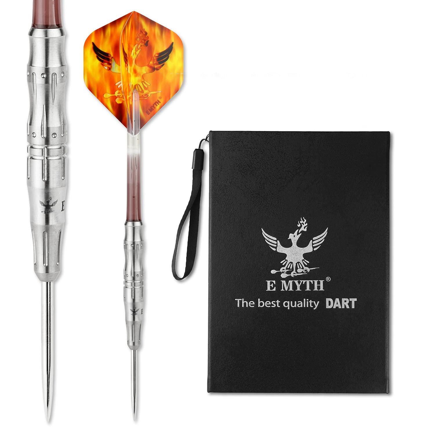 EMYTH Mars - Set di freccette con punta in acciaio al 90% al tungsteno, 21 g, 7,4 mm x 47 mm, corpo segmentato 3D fresato opaco antiscivolo, accessori completi per tornei e giochi domestici