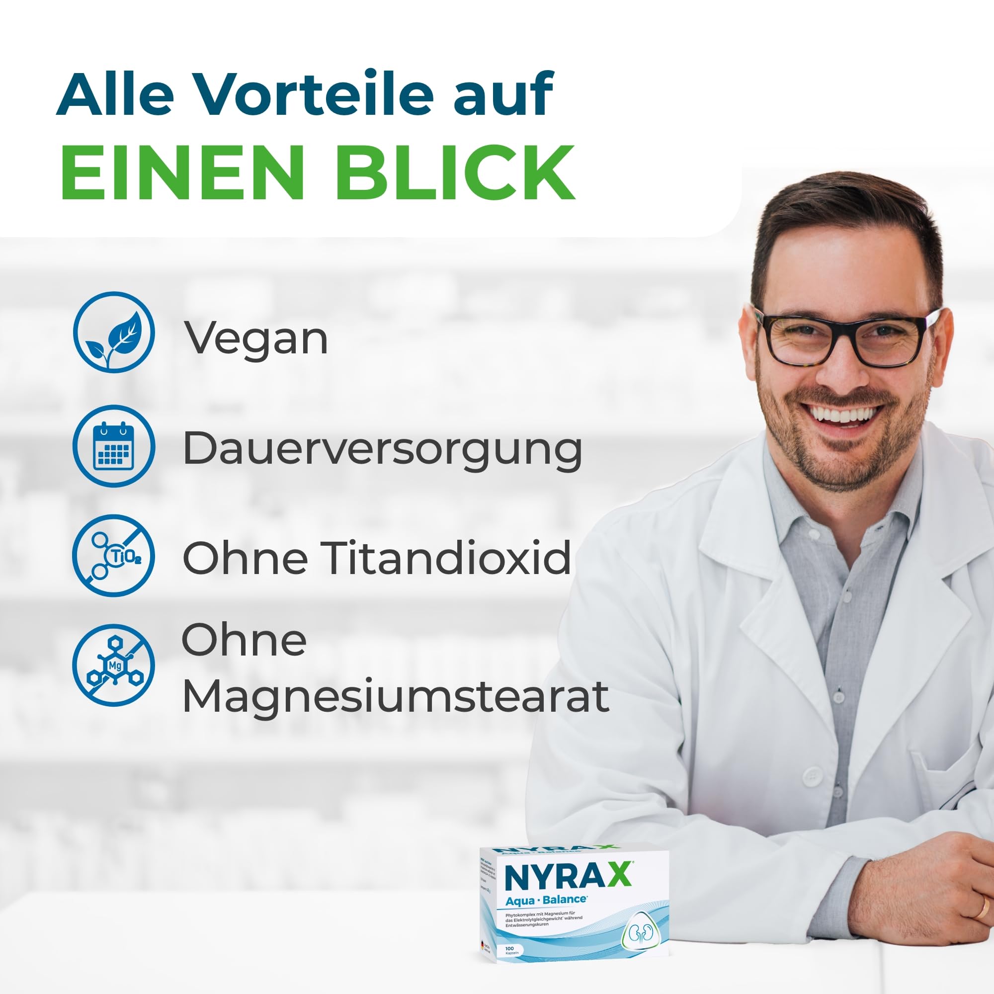 Aqua Balance – Ideal für Entwässerungskuren | Magnesium trägt zum Elektrolytgleichgewicht bei · Mit Petersilie & Spargel · Vegan · Ohne künstliche Zusätze