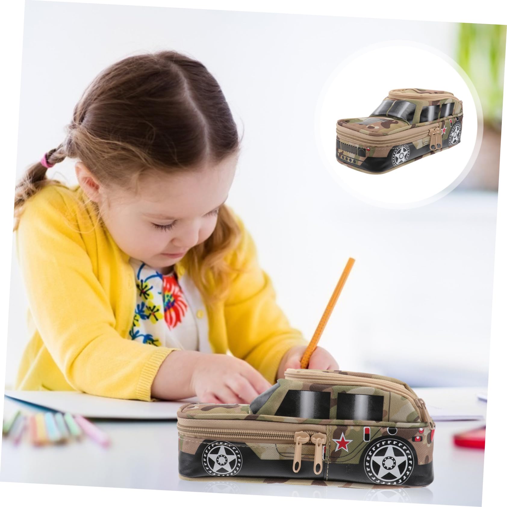 NUOBESTY Bolsa para Vehículo Todoterreno Bolsa De Papelería para Niños Estuche para Lápices Creativo Organizador De Papelería 2 Uds