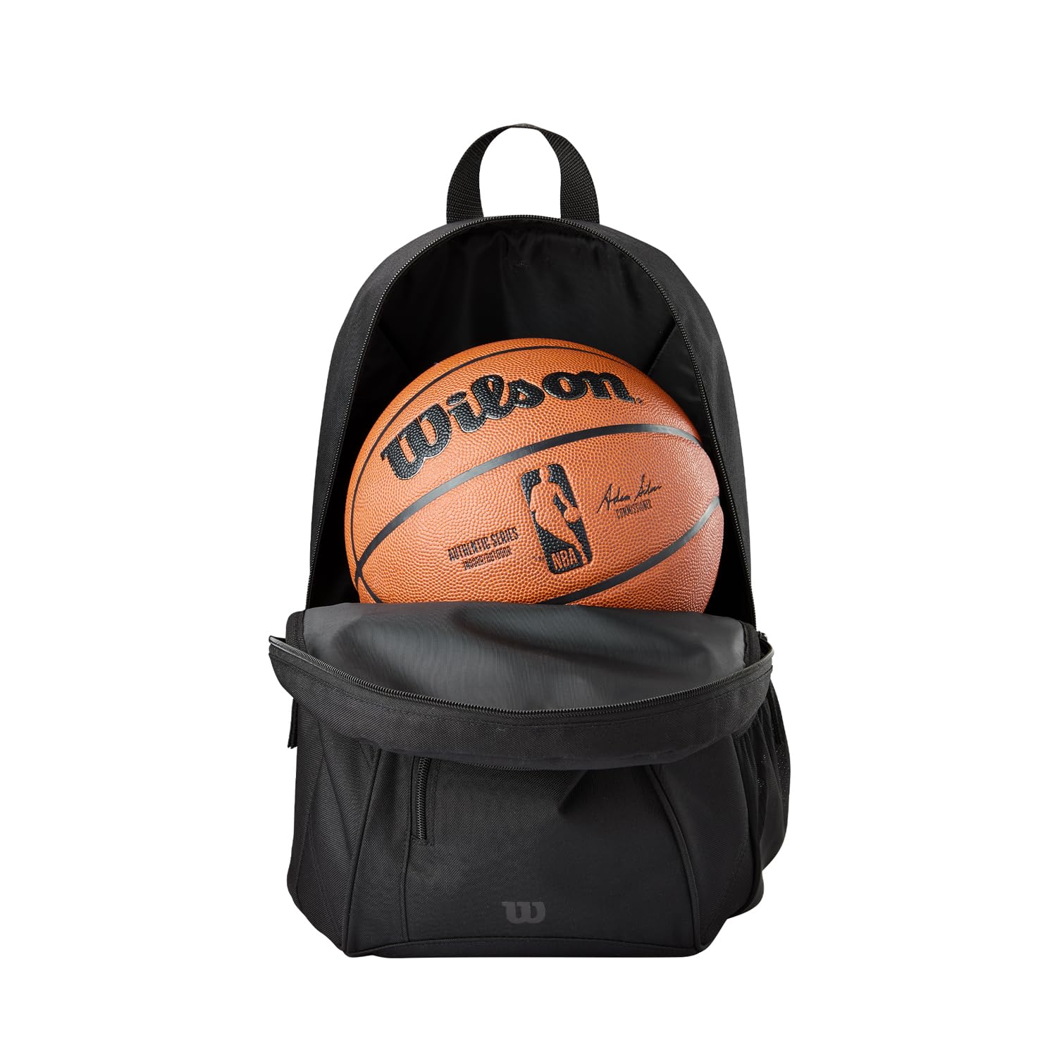 Wilson NBA Rucksack, Polyester-Basketball-Rucksack, Für mühelosen & stilvollen Transport, Farbe: Schwarz