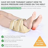 Vista 2 de Protectores de talón 3D para úlceras por presión, almohada de elevación de tobillo, cojín de soporte de pie para úlceras de cama, cojines de talón