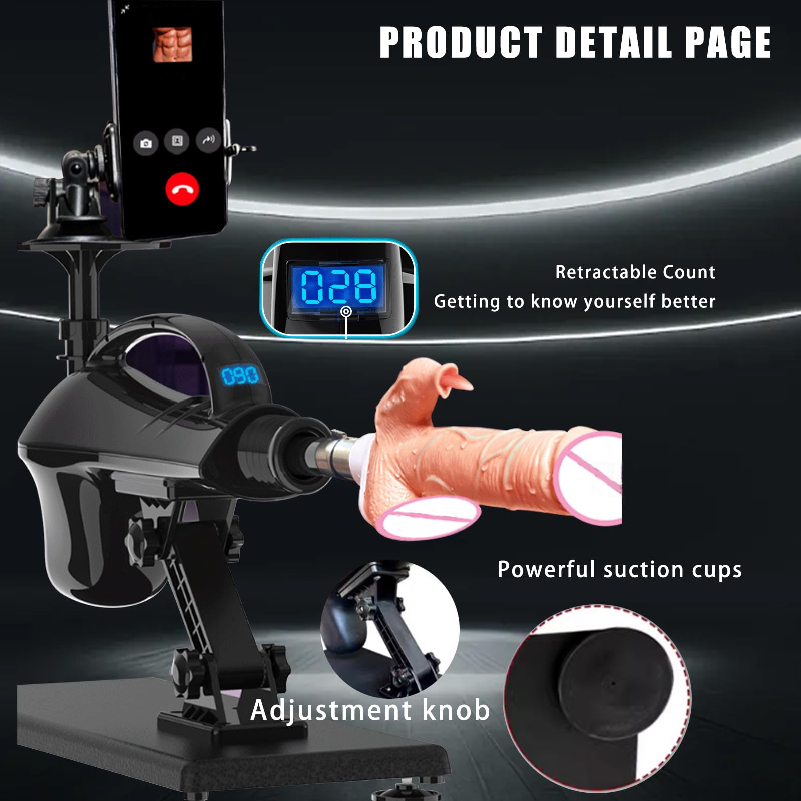 AMAZBEE Upgrade Macchina Del Sesso 12 Funzione Di Spinta Modalità Di Dildo Anale Vibratore Giocattoli Push In Macchina Automatica Del Cazzo Adatto Per Coppie E Uso Masturbazione Solista (Six-PCS)