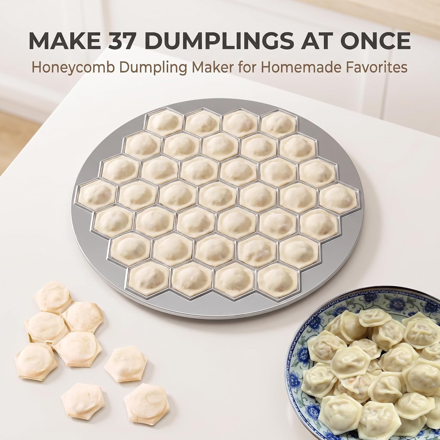 Professional 37-Hole Ravioli Mold - Stainless Steel Dumpling Maker for Russian Cuisine, for Heavy-Duty Pelmeni,Pierogi Press Tool with Measurement Markings, Kitchen Gadgets and Baking Accessories