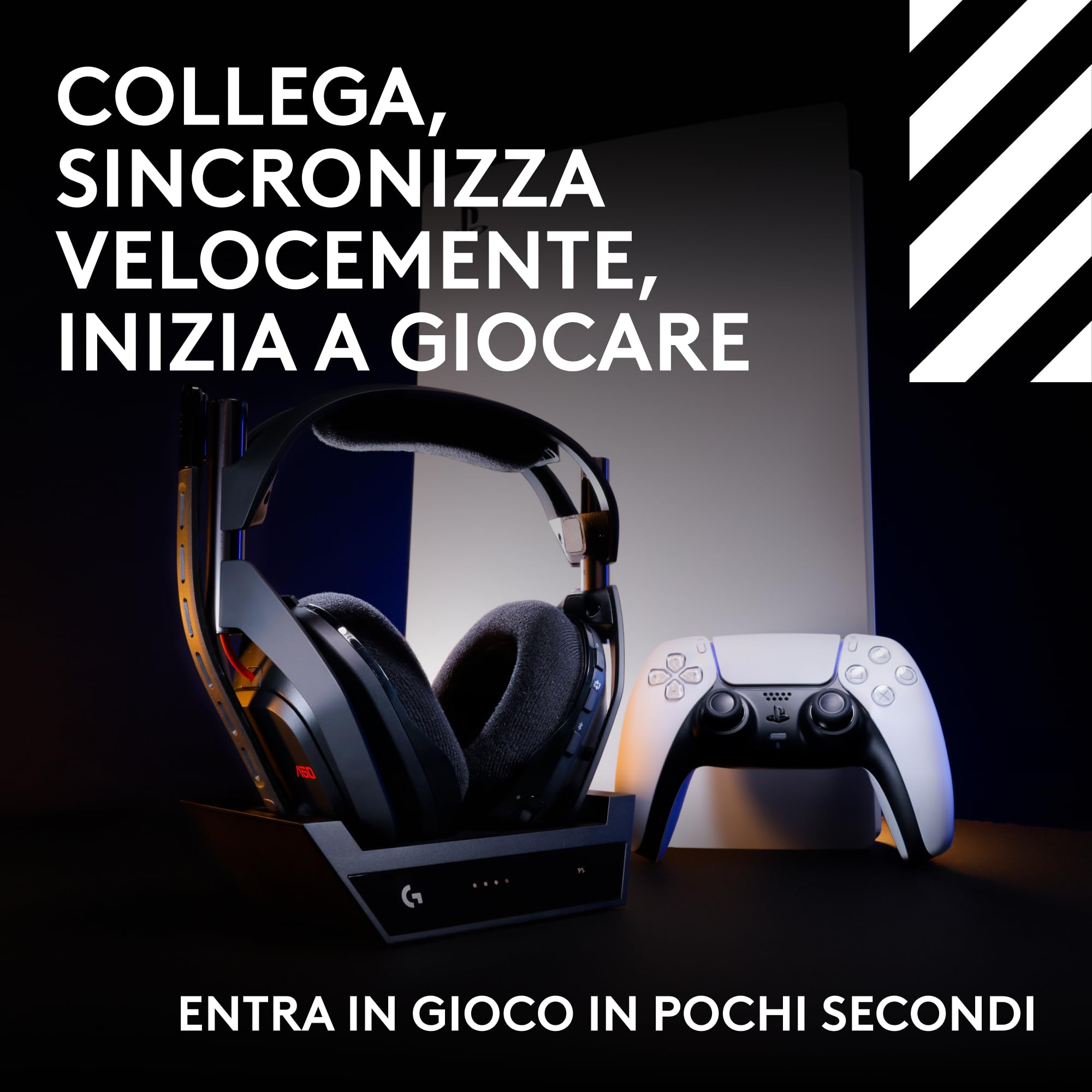 Logitech G Astro A50 cuffia e microfono gaming wireless LIGHTSPEED + base — immagine 12 di 16