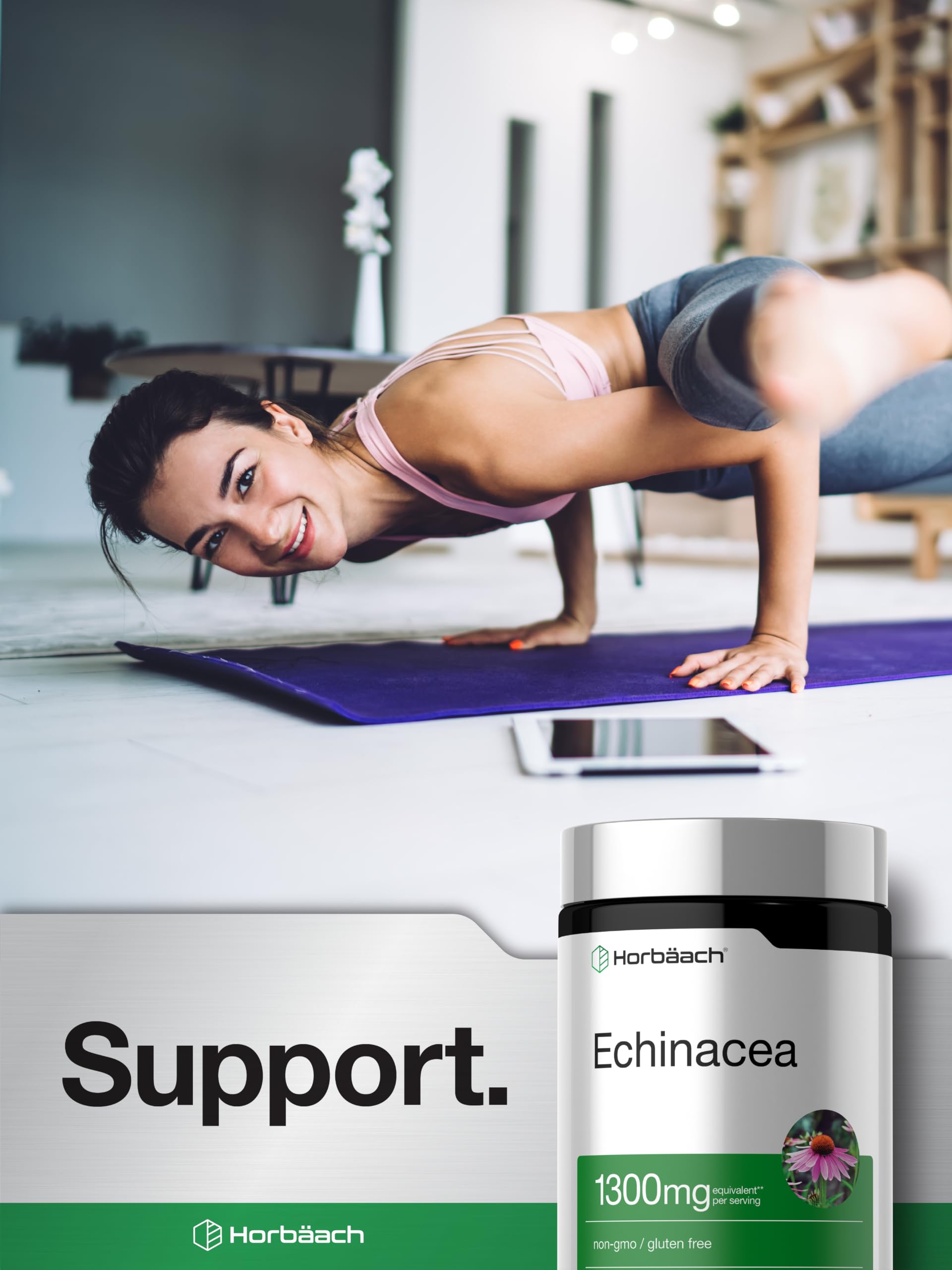 Horbäach Echinacea Extract Capsules | 300 Count — Amazon image 6
