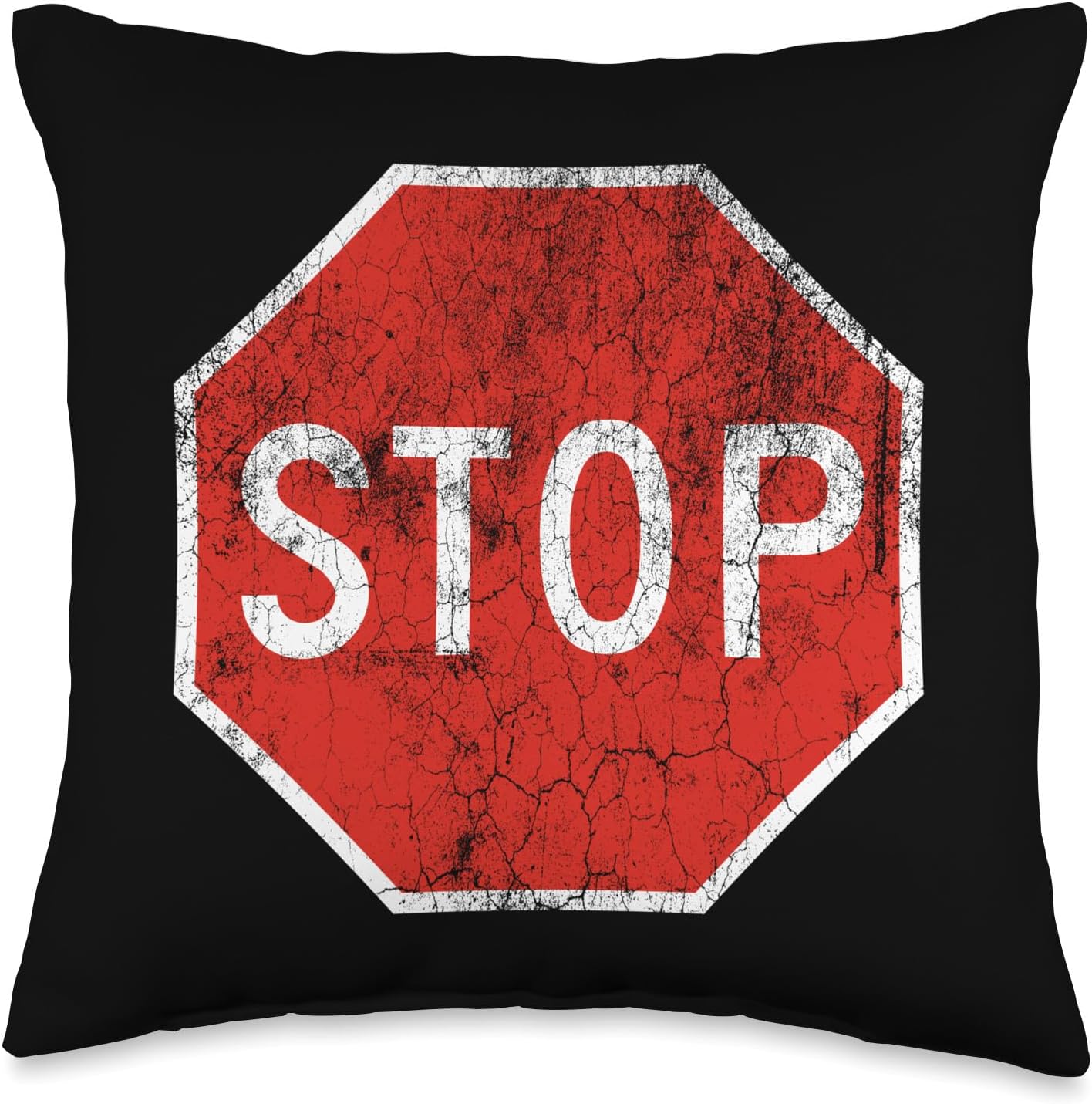 STOP SIGN ROAD TRAFFIC HIGHWAY SIGNAL LIGHT RULES Throw Pillow