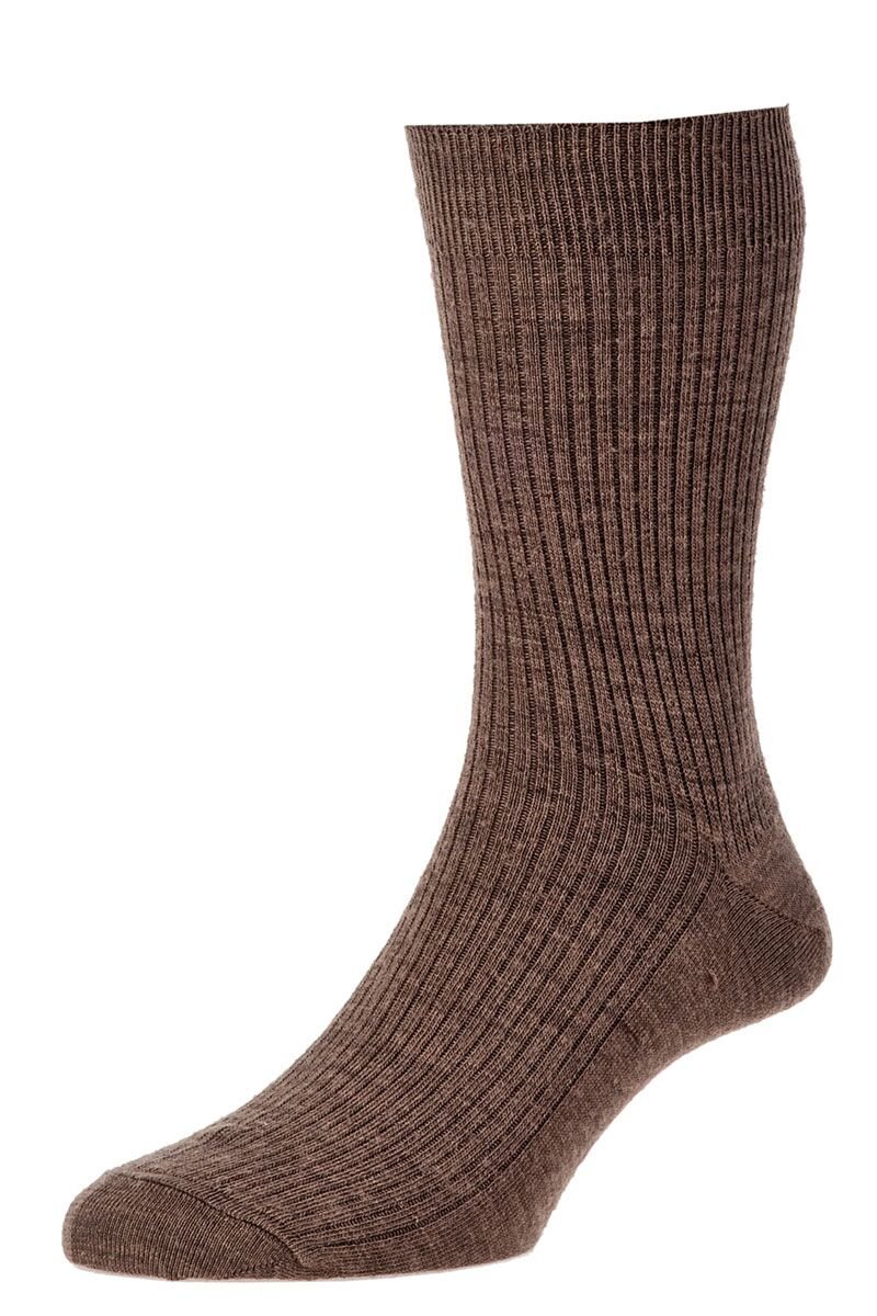 Hj Hall Men's Dark Brown Immaculate Wool Socks Hj70 6-11