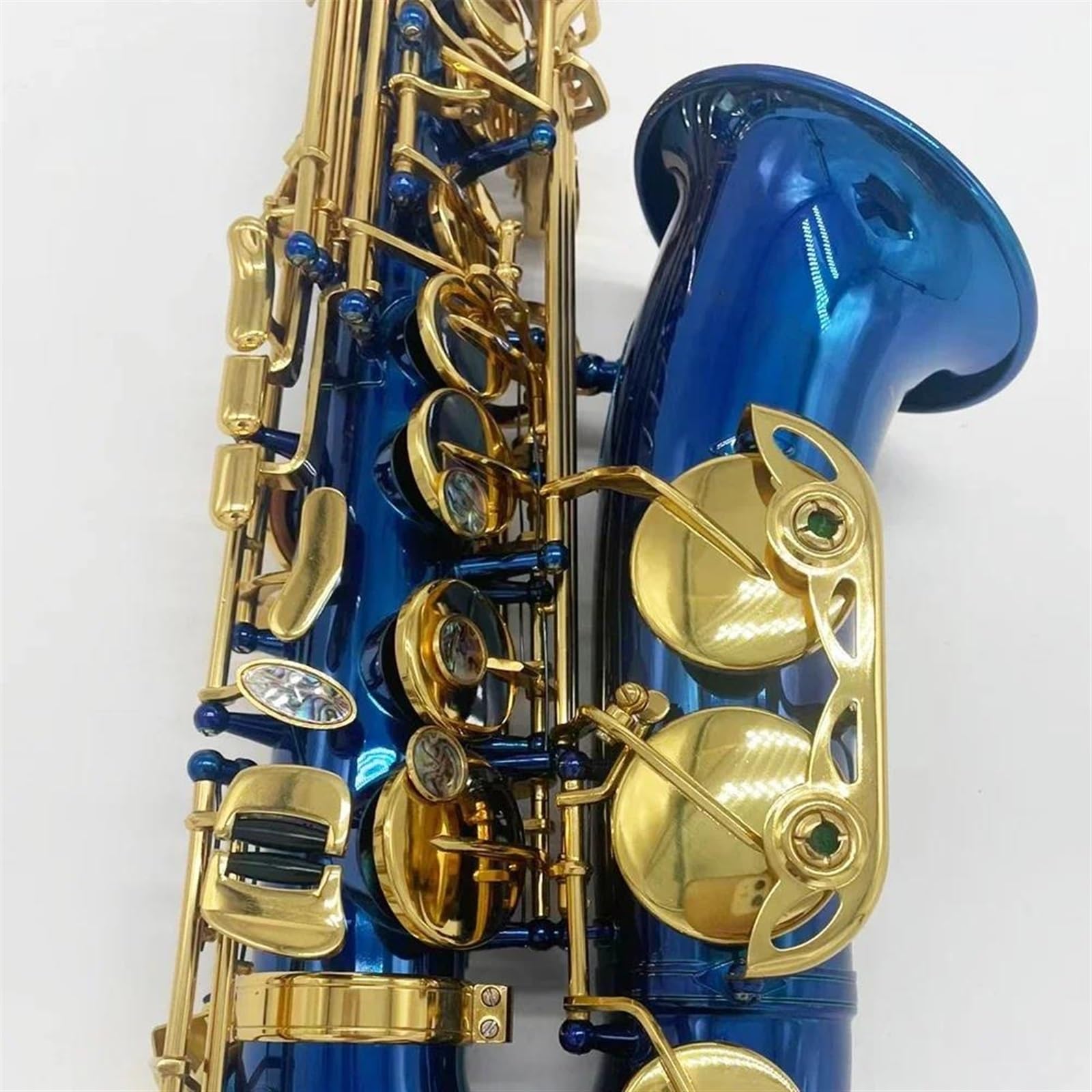 Profesjonalny Saksofon Altowy Z Niebiesko-złotym Tonem E, Głęboki, Pozłacany Profesjonalny Instrument Jazzowy Saksofon Altowy profesjonalny Saksofon (Color : Box)