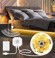 Vista 9 de MATICOD Luces con sensor de movimiento para interiores debajo de la cama, tira de luz LED RGB con control de aplicación, luces nocturnas