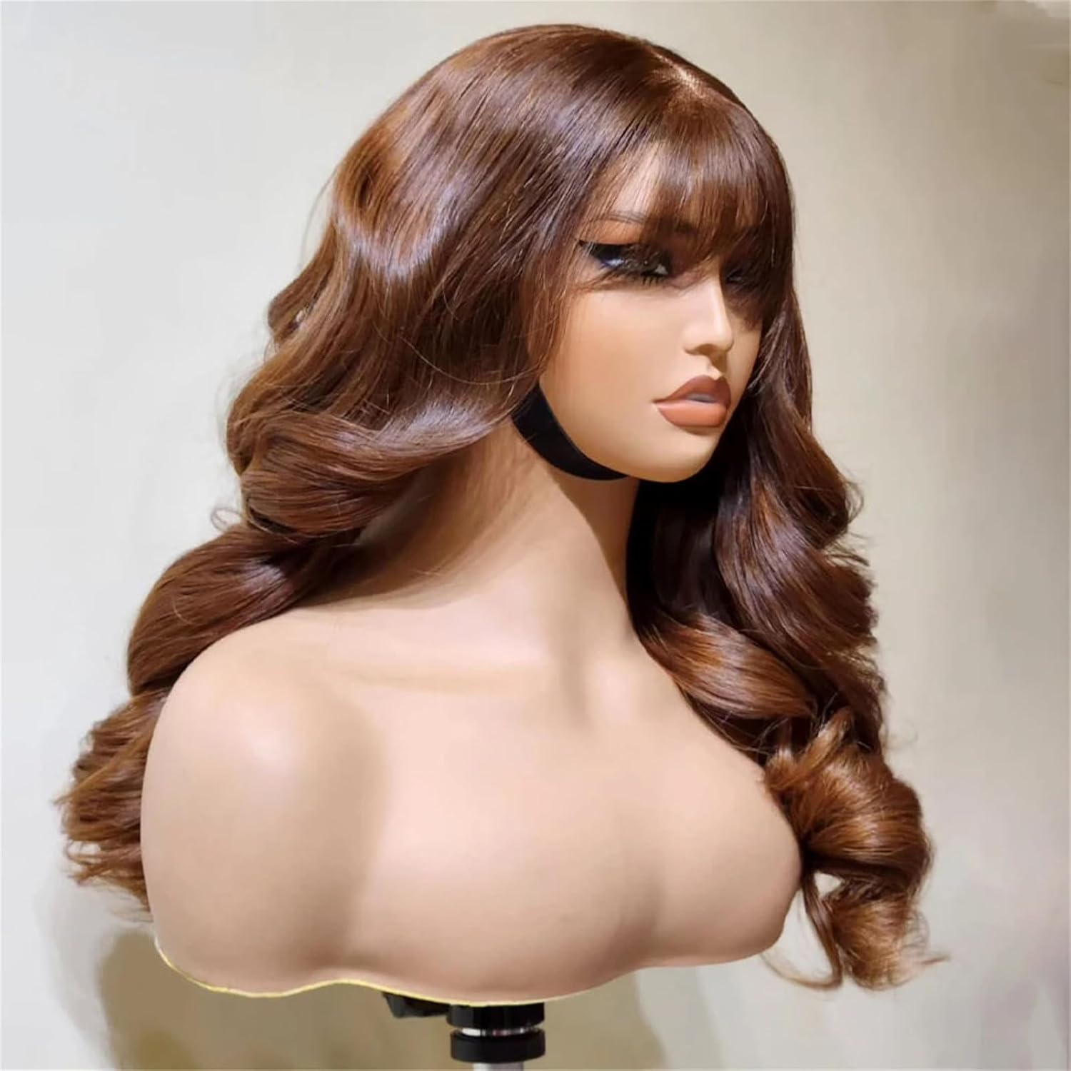 Body Wave 13X6 Transparent Lace Front Glueless Human Hair Wig With Bangs 180 Density 28 Inch 9x6 Lace Closure Wig
