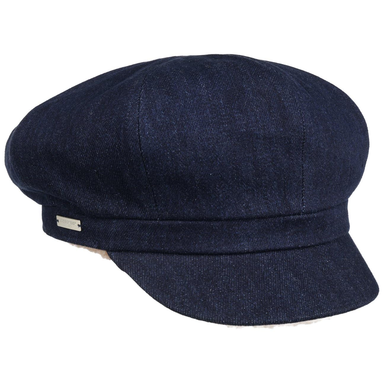 Seeberger Stiva Denim czapka balonowa czapka z daszkiem Newsboy Cap damska – z daszkiem, podszewką, na jesień, zimę, jesień i zimę