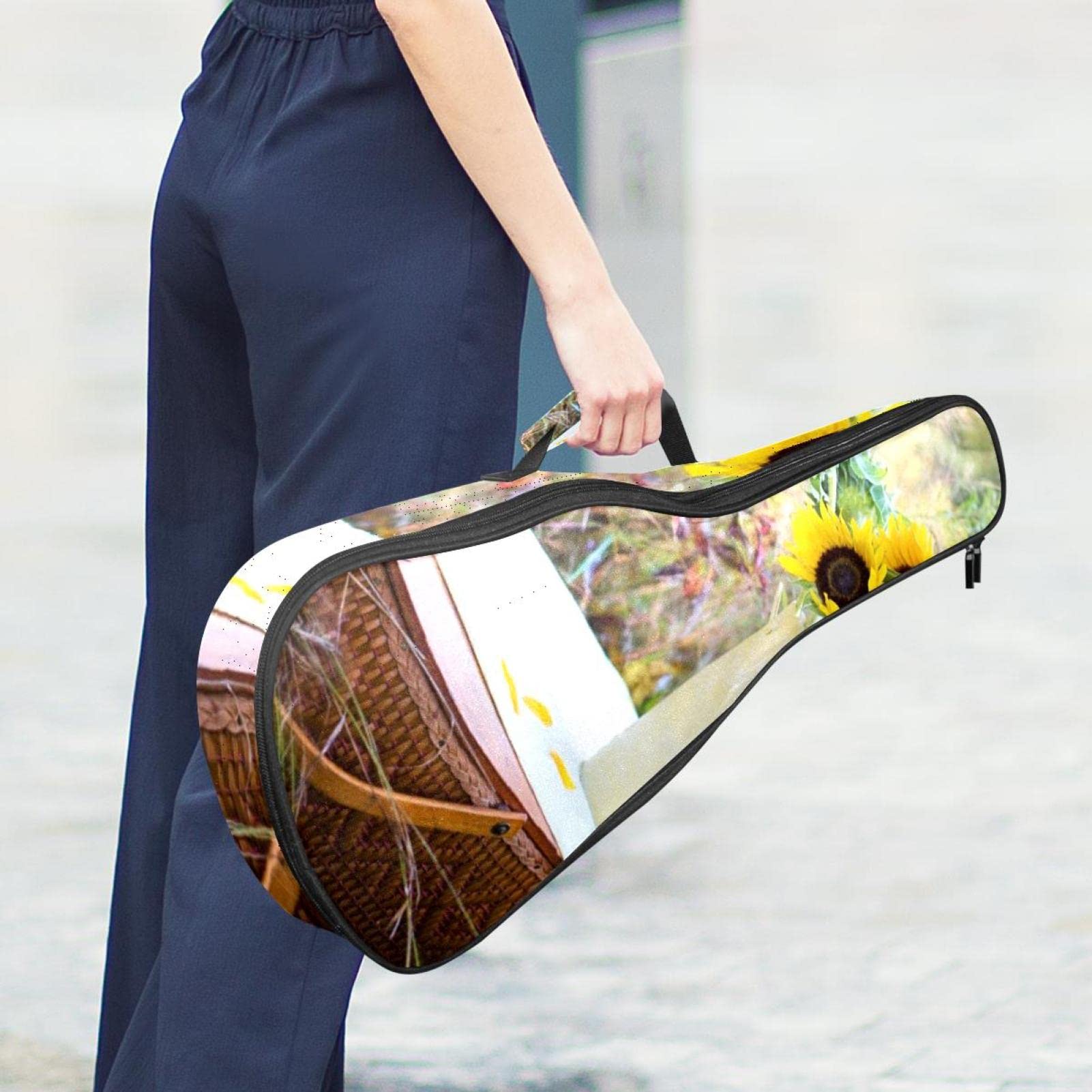 Housse pour ukulélé soprano avec sangles réglables et housse rembourrée imperméable pour ukulélé ténor