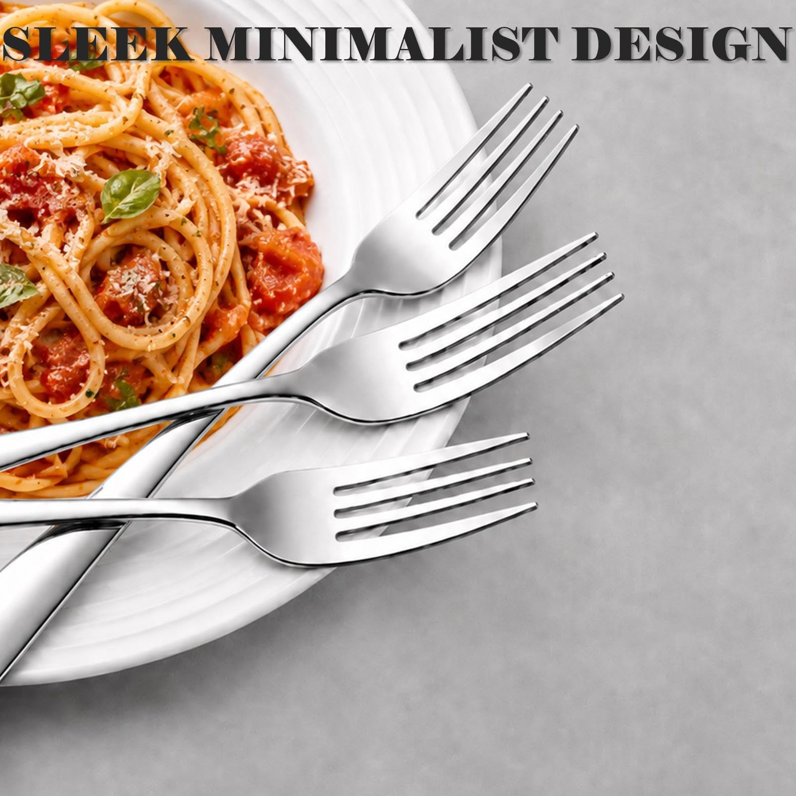 24 Stainless Steel Dinner Forks - Lunalua -6