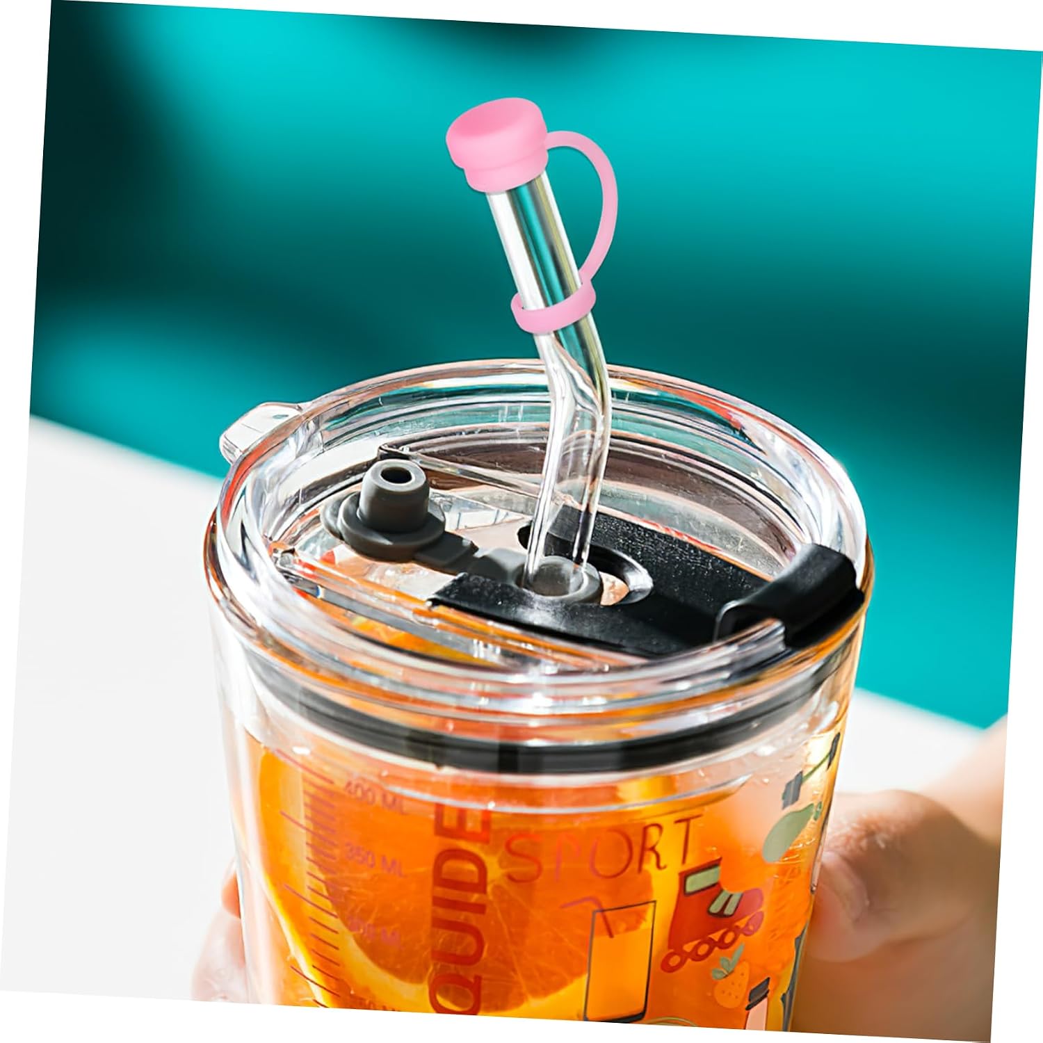 Alipis 12pcs Straw Covers Cap Cup Straw Topper Spill Stopper for Tumbler Sippy Cup Travel Mug Accessories